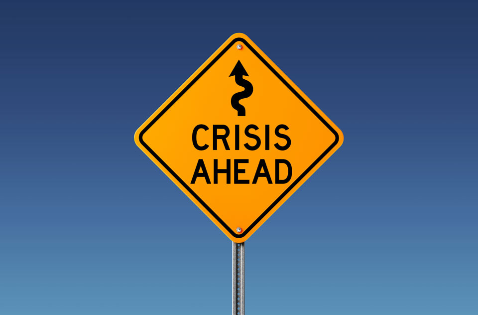 Crisis Ahead Sign